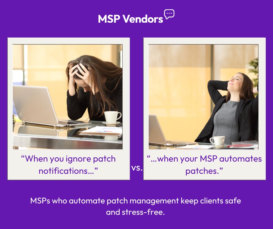 MSPVendorsApp's tweet image. Ignoring updates is a hacker’s dream.
MSPs who automate patch management keep clients safe and stress-free.
How often do your clients ask if their systems are up to date?

#MSPVendors #MSPTips #PatchManagement #Cybersecurity #ManagedServices #ProactiveIT