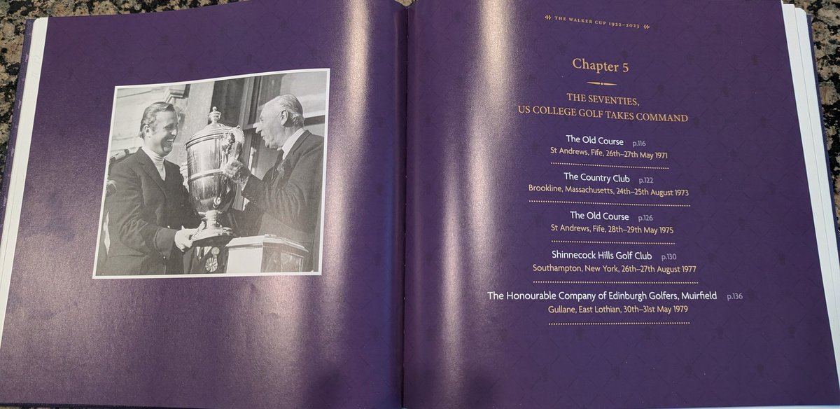 belfast59's tweet photo. @TheGolfDivoTee 
@CambridgeGrey 
@FlatCapGolfer 
@SHistorians 
@ShaneODonoghue
Received this beautifully bound book over the weekend. Amazing history of The Walker Cup, with great anecdotes and fabulous characters who were lifetime amateurs!! 
#WalkerCup #Centenary https://t.co/IYkgwRDr2Y