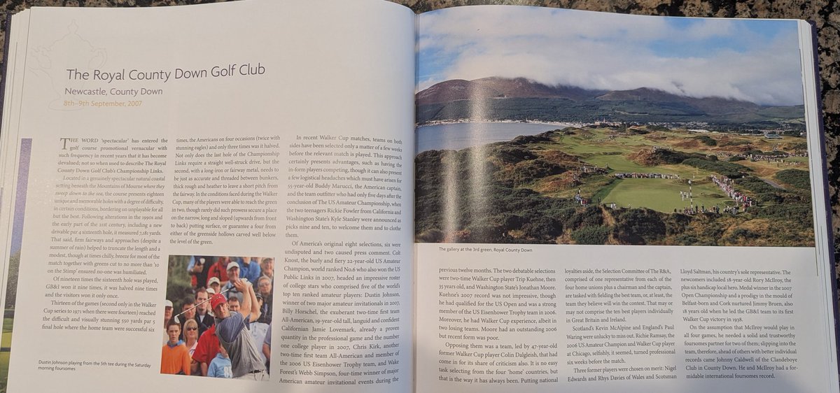belfast59's tweet photo. @TheGolfDivoTee 
@CambridgeGrey 
@FlatCapGolfer 
@SHistorians 
@ShaneODonoghue
Received this beautifully bound book over the weekend. Amazing history of The Walker Cup, with great anecdotes and fabulous characters who were lifetime amateurs!! 
#WalkerCup #Centenary https://t.co/IYkgwRDr2Y