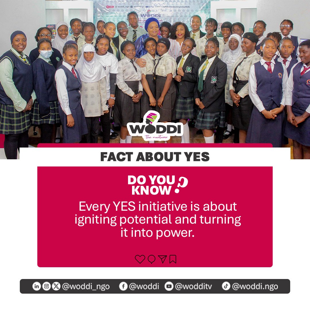 woddi_ngo's tweet photo. Fact about YES (YOUNG, EMPOWERED &amp; STRONG):
Every YES initiative is about igniting potential and turning it into power.
.
.
.
#WODDI #YES #YesImpact #WoddiProgram #EmpoweringYoungMinds https://t.co/105ULXZR5c