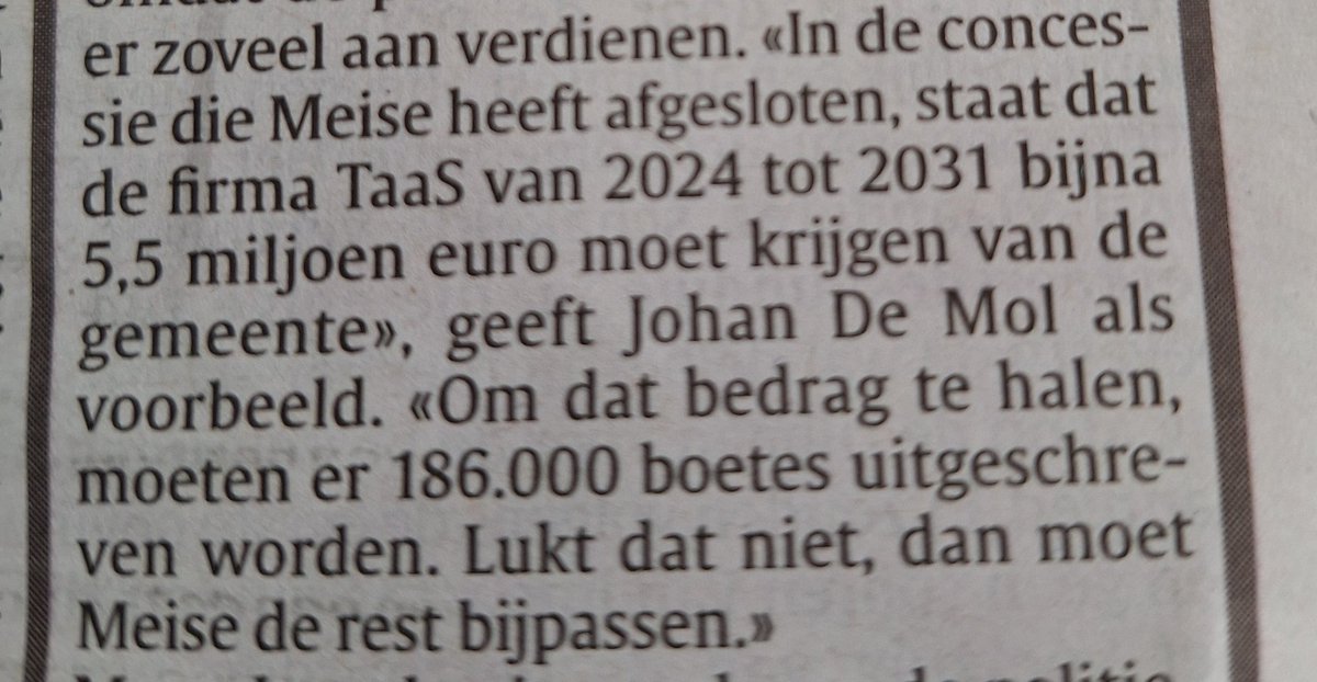 Een gemeente sluit een concessie af voor flitscamera's met een private partij. Er moeten 186.000 boetes uitgeschreven worden. Lukt dat niet dan moet de gemeente bijpassen... Welke gemeentebestuurder accepteert zoiets? #goedbestuur