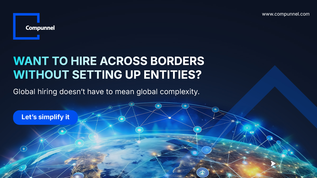Compunnelinc's tweet image. Expanding globally shouldn’t slow your growth. 
Compunnel’s Employer of Record Services lets you hire anywhere — minus the legal, tax, or payroll chaos. 

hubs.li/Q03TvvvM0

#Compunnel #EmployerofRecord #TalentSolutions