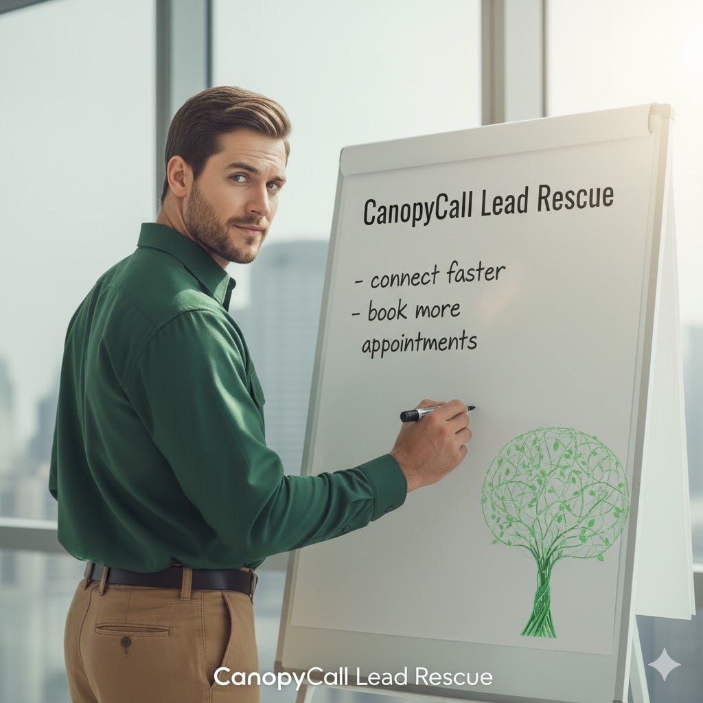 treecarehq's tweet image. Are you losing tree service leads because of slow follow-up or missed calls? 

CanopyCall Lead Rescue is built to fix that. It captures every lead instantly, follows up automatically through text, email, and calls, and even tells your reps exactly what to say. 

You’ll connect…