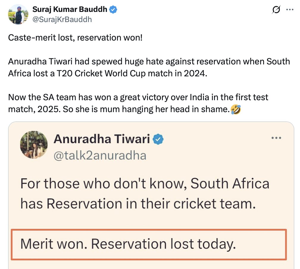 talk2anuradha's tweet image. If Pakistan brings Reservations into cricket, these people will start supporting Pak over India !

Loyalty to Reservations  &amp;gt;&amp;gt;&amp;gt;&amp;gt;  Loyalty to India