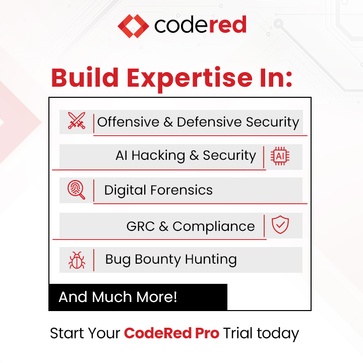 CodeRed_Pro's tweet image. 🚀 Learn cybersecurity like a pro for just $1!
Get 7 days of unlimited access to:
🔓 880+ expert courses
🧭 70+ learning paths
⏱️ 4,400+ hours of content
🎯 Build real skills. Learn at your own pace.
Start your trial now 👉 bit.ly/3LCvKvD

#CybersecurityForAll…