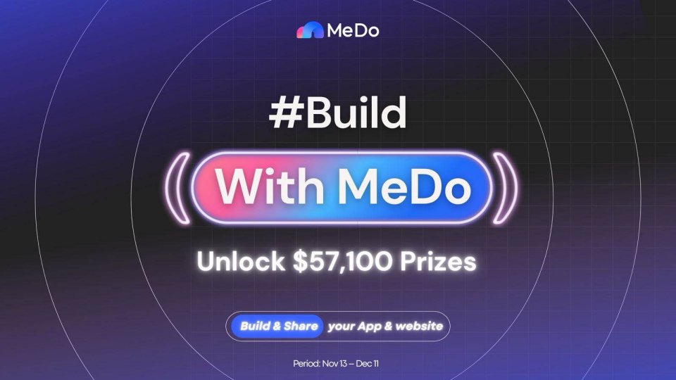 🎁 ¡No te pierdas el premio acumulado de más de $50,000 de @Medo_CodeFree!
🚀 ¡Únete a la campaña #BuildWithMeDo! Comp