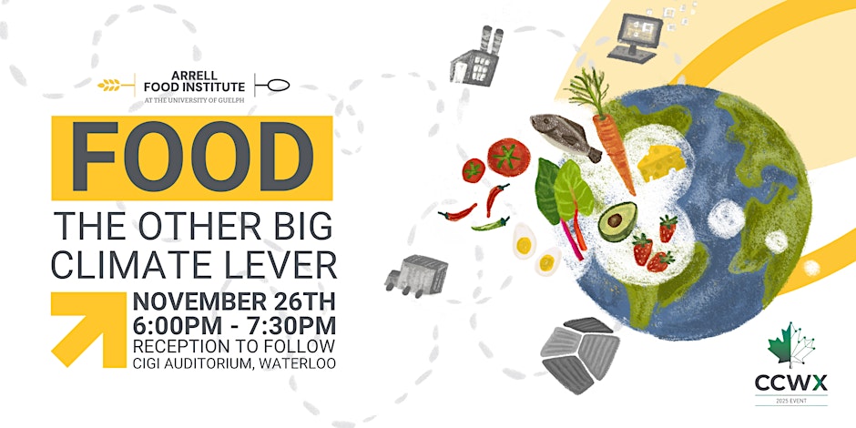 Join the <a href="/ArrellFoodInst/">Arrell Food Institute</a> to explore the powerful link between climate change and our food systems. Be part of this #CanadianClimateWeek conversation with agri-food + climate leaders. Attend in person or online. 🔗 bit.ly/3WXviKP