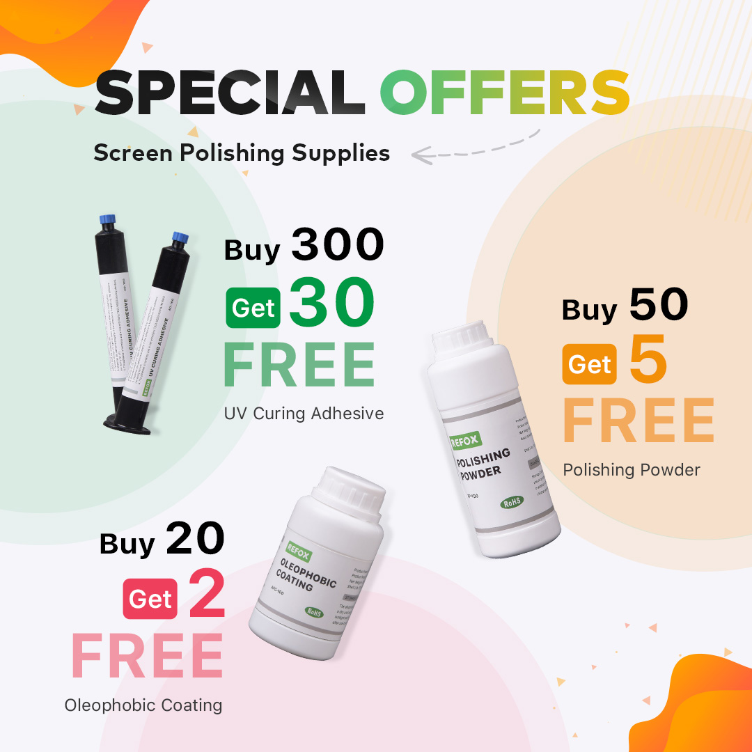 rewatechnology's tweet image. REFOX Screen Polishing Supplies 🎉 Special Offers from Nov. 19–Dec. 19 — the perfect time to stock up for your refurb line ✨📦🛠️