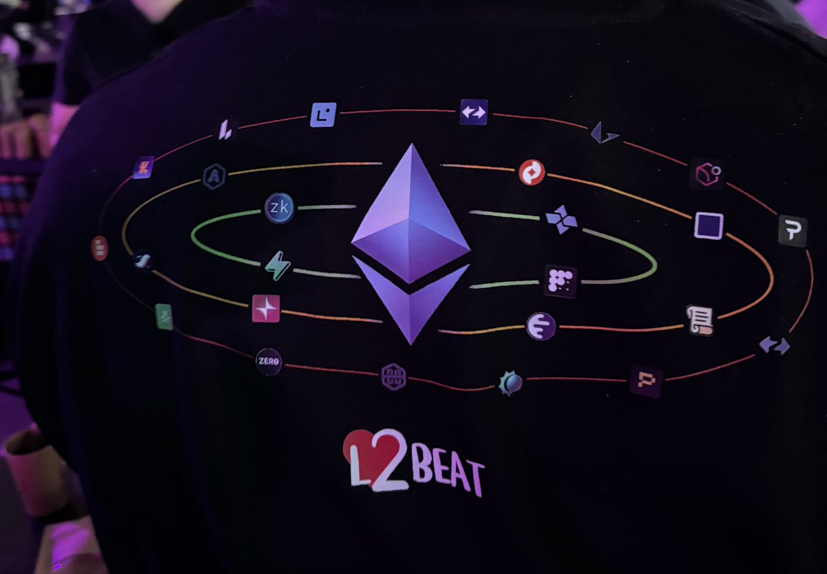 Favorite thing at <a href="/EFDevcon/">Devconnect ARG - the first Ethereum World’s Fair</a> so far:
<a href="/l2beat/">L2BEAT 💗</a> ‘s new tshirt

Proud to be part of the Ethereum constellation!
