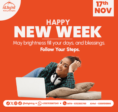 dlight_ug's tweet photo. New week, new chances, new blessings. Wishing you a successful and fulfilling week ahead!
#dlightUg
#MakingLifeBrighter
#happyweek https://t.co/sLedQ1sOug