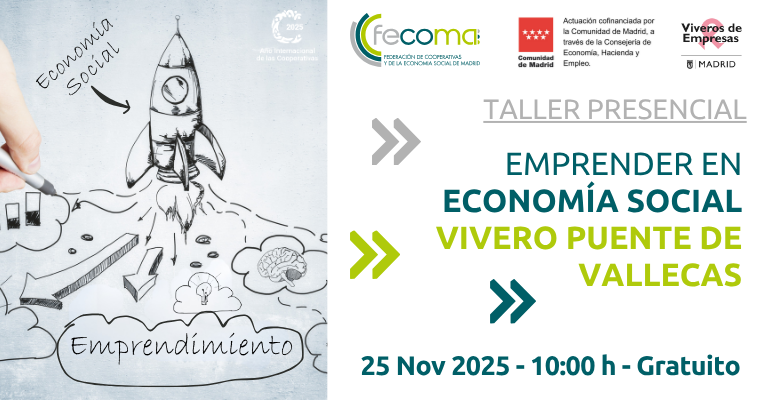 📣 El 25 de noviembre impartimos un Taller de #EconomíaSocial en el Vivero de Vallecas.
¿Tienes una idea emprendedora? Descubre cómo transformarla en una #cooperativa o #SociedadLaboral 🤝
🕘 10:00 h- Presencial.
👉 Inscríbete: fecoma.coop/eventos/empren…
#Emprendimiento