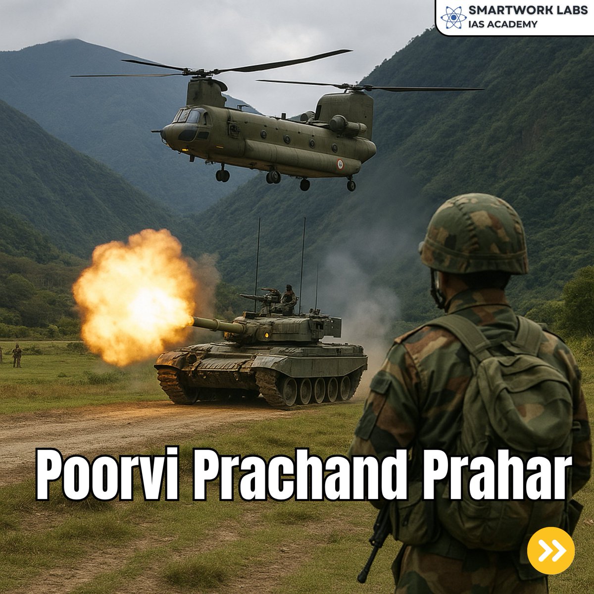 Smartwork_Labs's tweet image. India to conduct Poorvi Prachand Prahar, a major tri-service drill in Arunachal’s Mechuka near the LAC. The Army, Navy &amp;amp; Air Force will test AI-enabled ISR, precision strikes, and joint combat readiness.
#PoorviPrachandPrahar #IndianArmy #IAF #IndianNavy #LAC #ArunachalPradesh