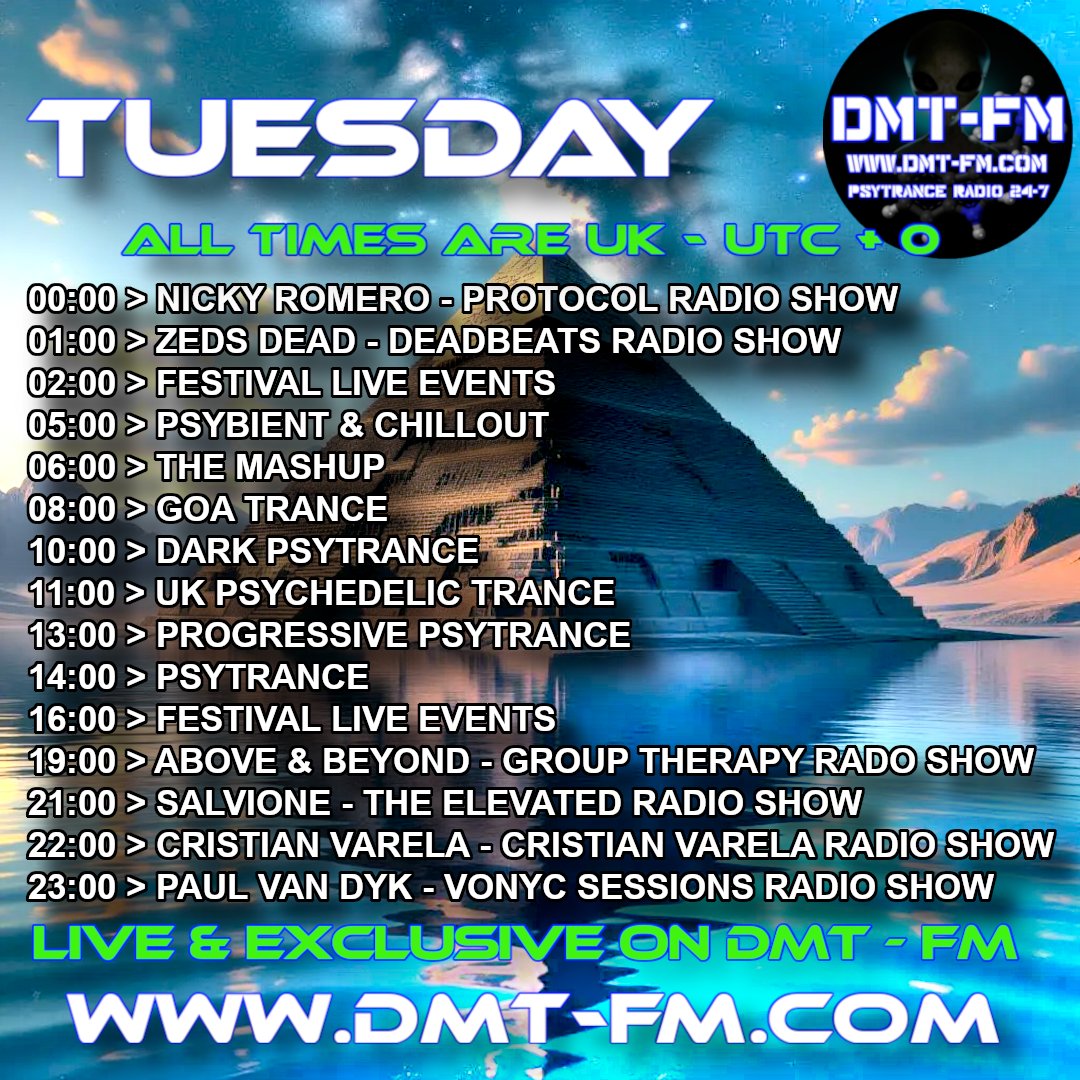 Shows on DMT Tuesday 18/11/2025
DMT FM - Psytrance Radio Broadcasting 24/7
dmt-fm.com
#psytrance #psytrancemusic #psybient #goatrance #fullon #EDM #psybreaks #progressivepsy #psydub #psychill #techno #trance #electronicmusic #music #dmtfm #radioshow #radiostation