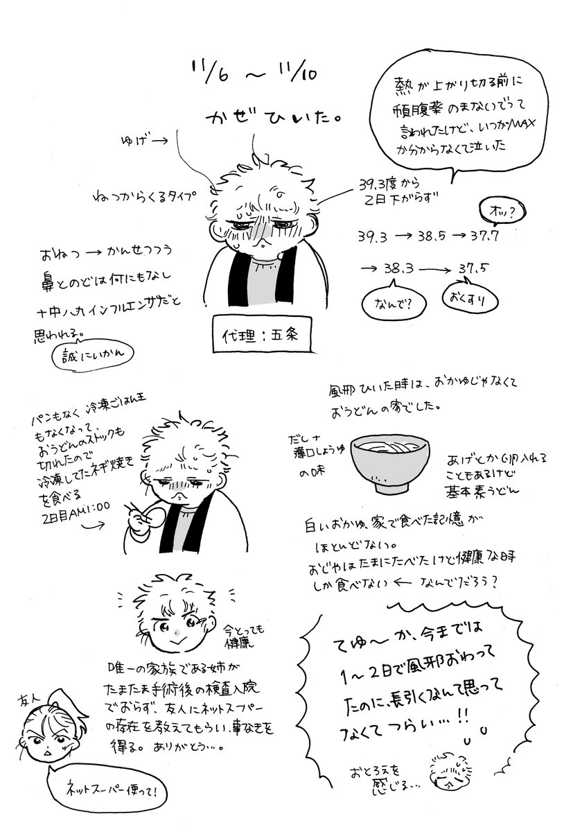 5monton3's tweet image. 【実録】ただの風邪が思いがけずしんどかった話(代理：五さん)