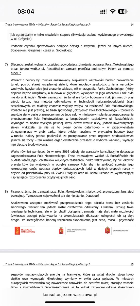 Kpelczynska's tweet image. Najwyraźniej w naszym mieście są równi i równiejsi.

Tramwaj, tzw. wilanowski, miał zapewnić szybszy dojazd do centrum oraz dobre połączenie Mokotowa z Wolą i Ochotą.
A teraz, nagle, po ośmiu latach od konsultacji społecznych, podczas których wszystko to obiecano. 

Po tym jak…