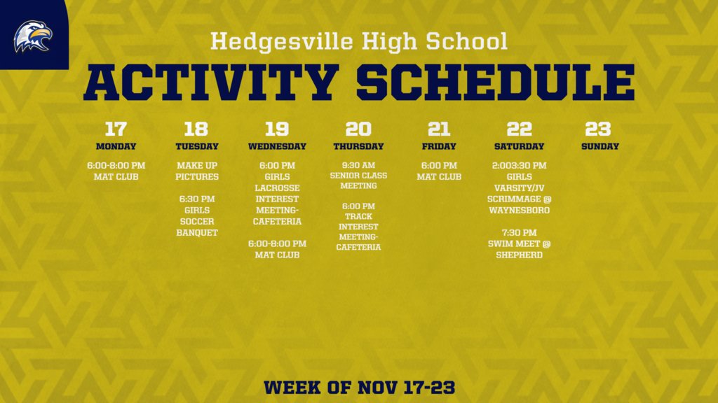 Some sports interest meetings and end of the season celebrations this week.