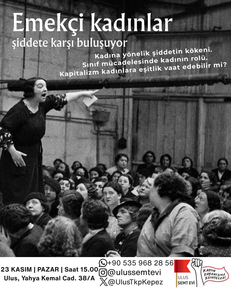 Kadına Yönelik Şiddete Karşı Uluslararası Mücadele günü için Dokuma Kadın Dayanışma Komiteleri bir araya geliyor.

Katılmak için bize mesaj atabilirsiniz. 

23 Kasım Pazar 15:00 
Ulus Mah. Yahya Kemal Cad. 38/A Kepez/Antalya