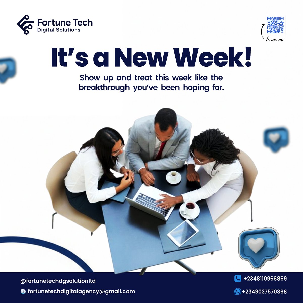 FTech_Solution's tweet image. It’s a new week.

Show up like the breakthrough you’ve been working and hoping for is already here

#fortunetech #digitalsolutions
#newweek 
#newweekmotivation 
#mondaymotivation
#motivation
 #business #businessgrowth
#digitalgrowth #smallbusiness 
#smallbusinessown