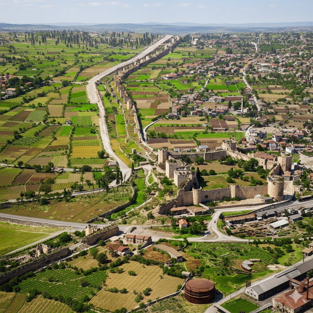 Istanbul 1955 - with a beautiful view of the Theodosian walls of Constantinople!