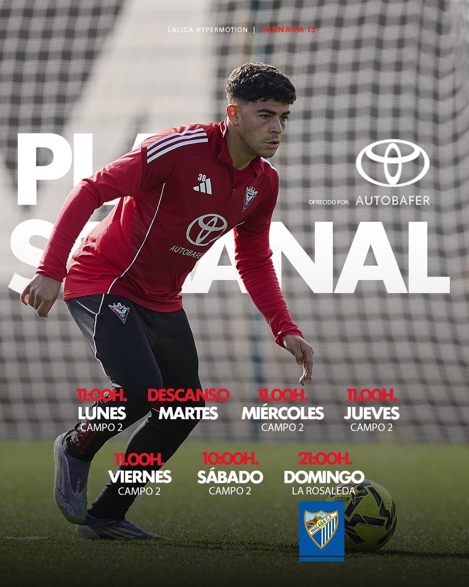 𝗣𝗟𝗔𝗡 𝗦𝗘𝗠𝗔𝗡𝗔𝗟 <a href="/CDMirandes/">Club Deportivo Mirandés</a> 

#MálagaMirandés #OndaRojilla #Mirandés #LigaHypermotion