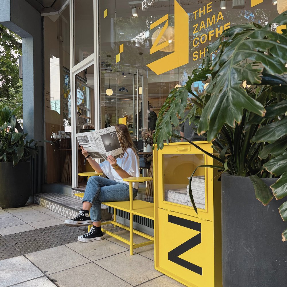 zama's tweet image. The Zama CoFHE Shop is open. Just 5 minutes from the main Devconnect venue. Come have a coffee, grab an edition of The Privacy Paper, do a bit of work, or chill on the terrace.