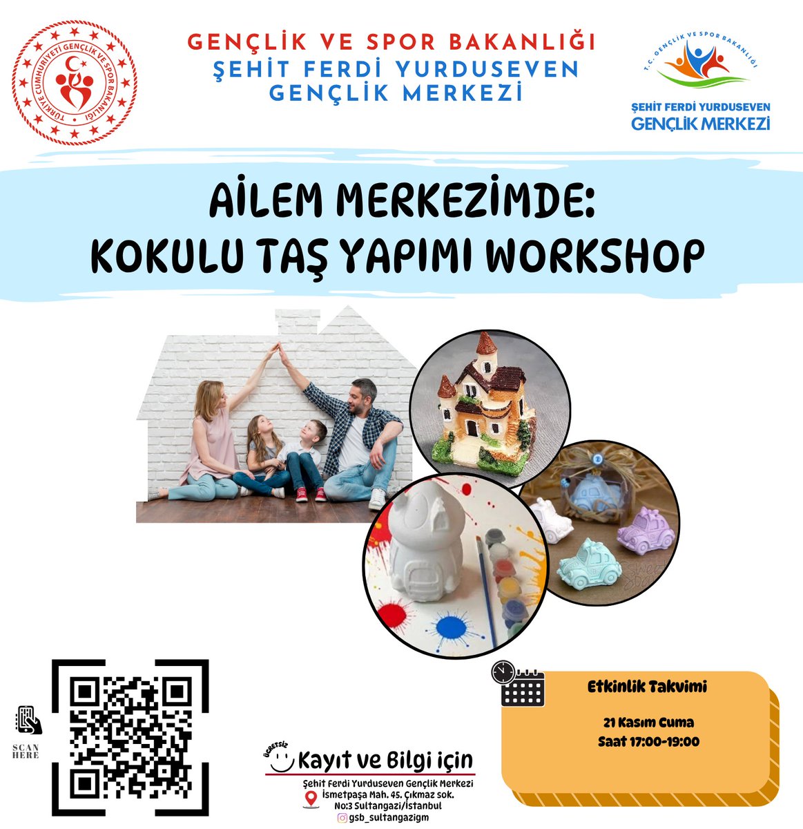 Gençler merkezimizde ailece güzel vakit geçirebileceğiniz etkinliklere hazır mıyız? ✨ 

8-29 yaş gençlerimiz ve ebeveynleri eşliğinde birbirinden güzel, eğlenceli günübirlik etkinliklerle yeni döneme başlıyoruz. 🎨🎻🎬