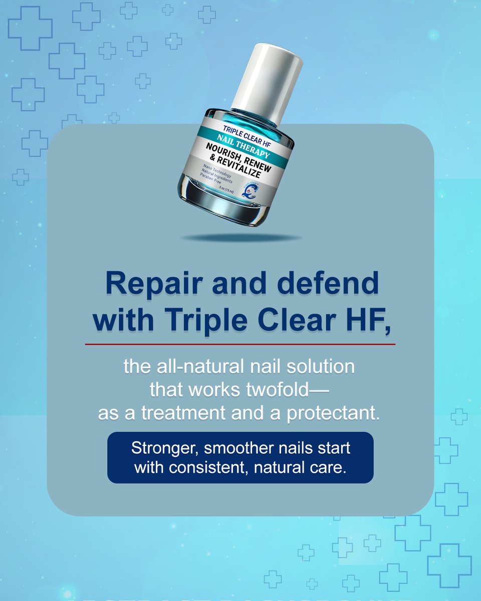 TripleClearHF's tweet image. Peeling nails? 💅

Harsh cleaners and overuse of polish strip strength and moisture.

Triple Clear HF treats and protects naturally for smoother, stronger nails.

Coming soon in early November!

#TripleClearHF #NaturalNailCare #HealthyNails