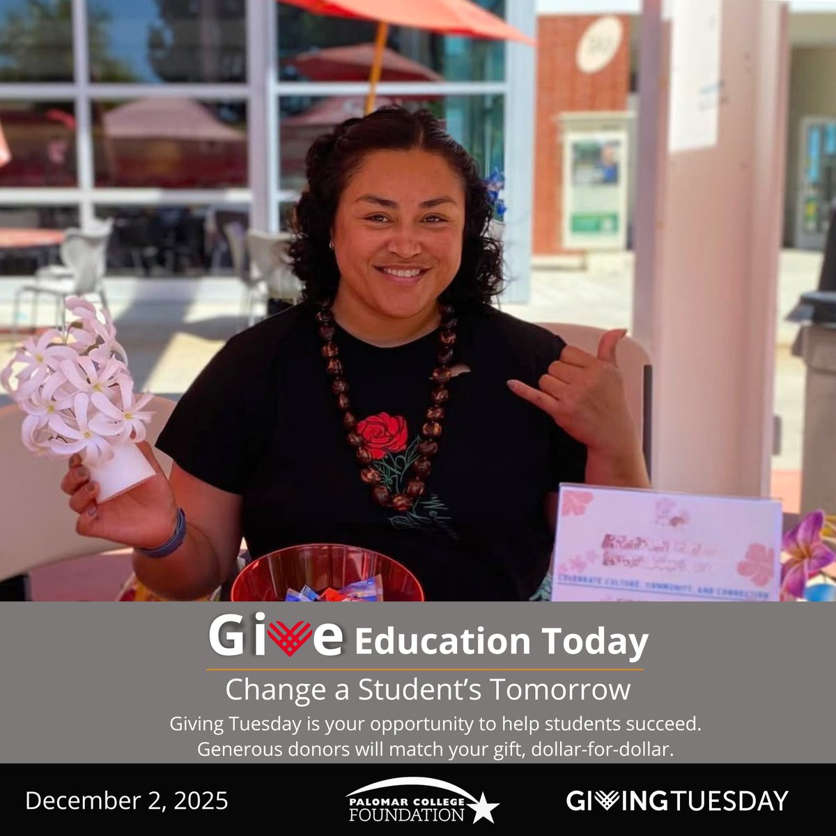 Reena overcame stage 3 breast cancer to graduate. 💙 This #GivingTuesday, help students like her achieve their dreams! DONATE TODAY! donorview.com/giving-tuesday… #PalomarPride #SupportStudents #EducationForAll #StudentSuccess #DoubleTheImpact