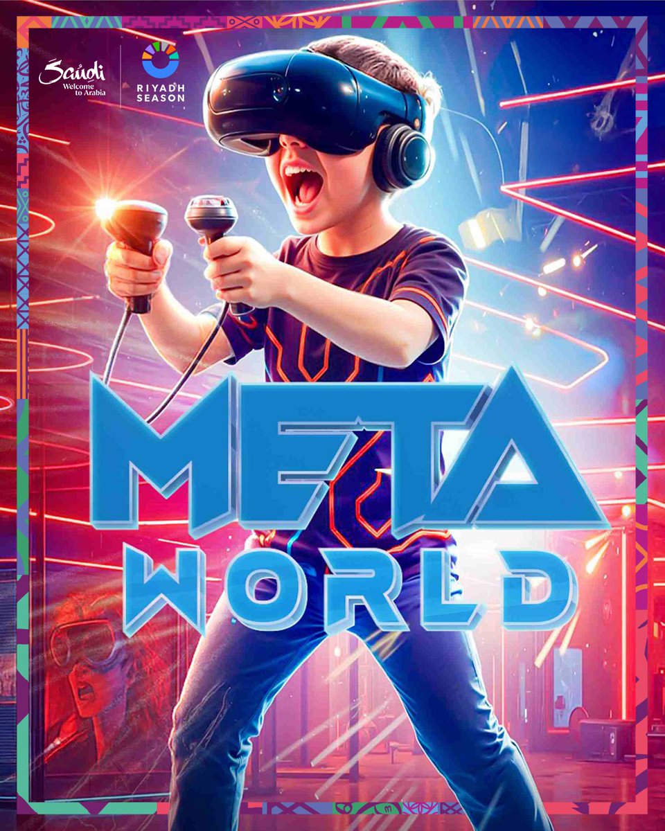 VisitSaudi's tweet image. Step beyond reality into Meta World 🎮 Where music, thrills, and next-level VR adventures await! 🚀

🗓️ 11 Oct – 2 May
📍 Boulevard World, Riyadh

Learn more: visitsaudi.com/en/seasons/riy… 

#StayedForMore #VisitSaudi
