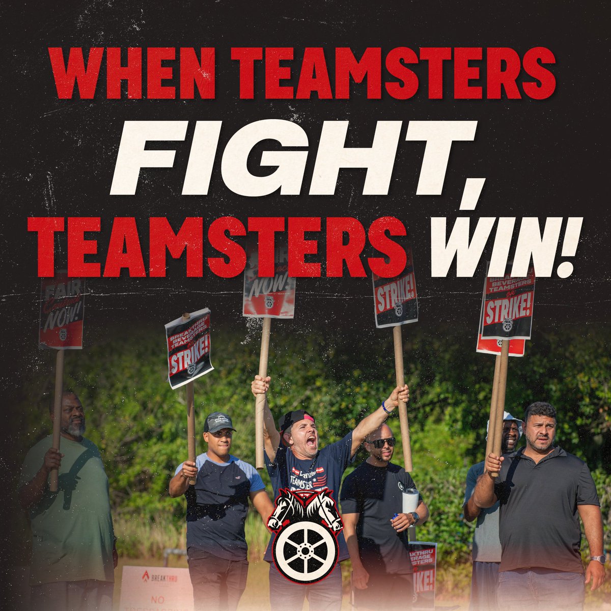 Breakthru Beverage Teamsters in Florida took on one of the largest beverage wholesalers in North America and won!

Our members fought for exactly 400 days and — despite Breakthru’s delay tactics — won a fair first contract. They secured increased wages, improved paid leave, and