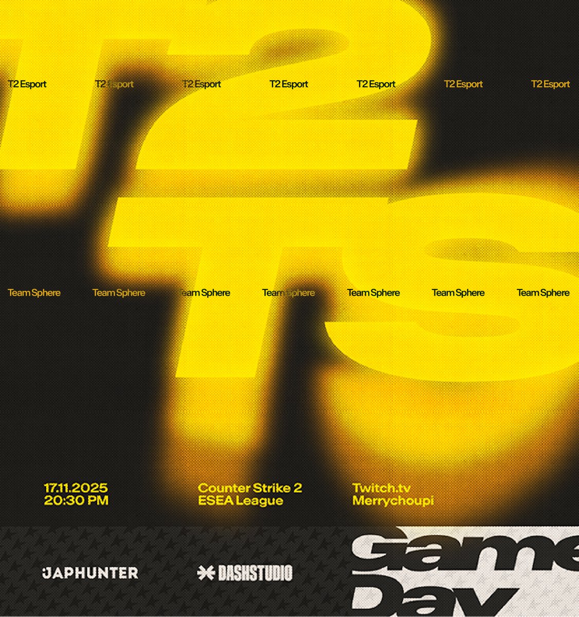 🚨 CS2 – ESEA League

MATCH DÉCISIF POUR T2 CE SOIR ! On est aux portes des playoffs A 🚪

On a besoin de votre soutien dans le tchaaat 🔥

Ce soir
🕰️ 20h30
📺 twitch.tv/merrychoupi

#T2WIN 💛