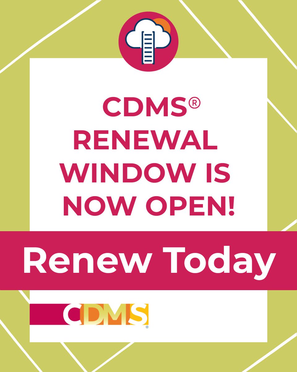 CCM_Cert's tweet image. The CDMS® renewal window is now open through Dec. 31st. For more information, download our guide for recertification. Don&apos;t delay, renew today! #CDMS
cdms.org/stay-certified…
