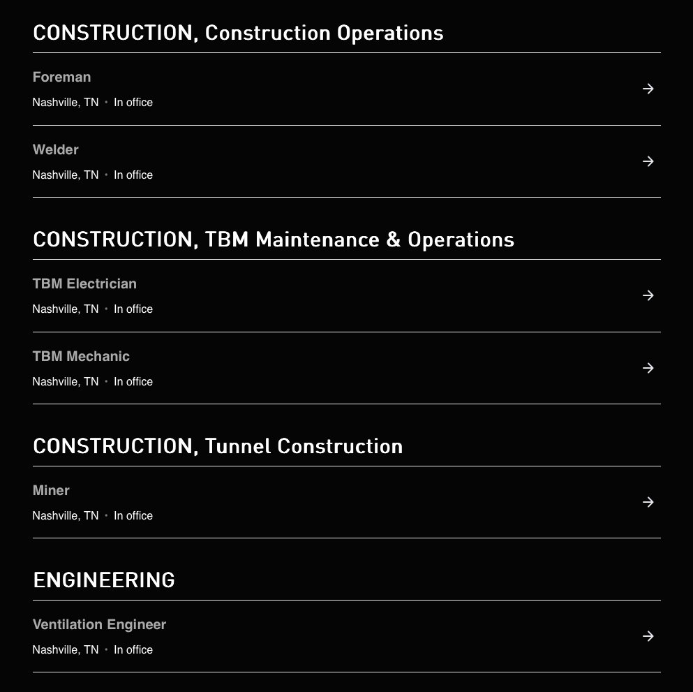 Looks like the Nashville Boring project is progressing... lots of job opportunities!