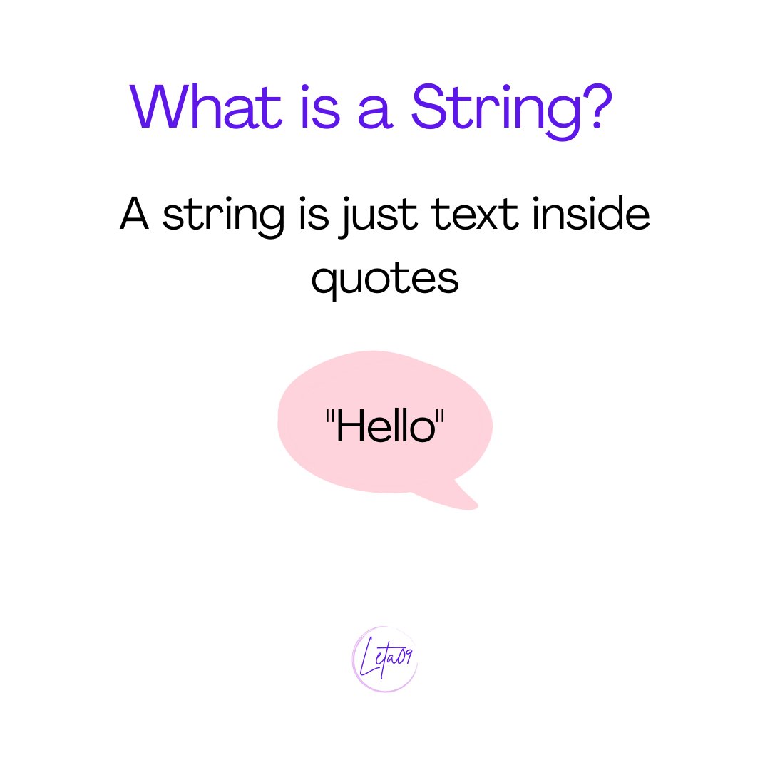 _leta09's tweet image. Unlock the power of Python Strings! 🐍✨ 
From handling data to building apps, mastering strings is key to coding success. 🚀
Swipe through to learn why they matter and how slicing makes your code smarter!
 #CodingTips  #ProgrammingLife #PythonStrings #DevCommunity #Python