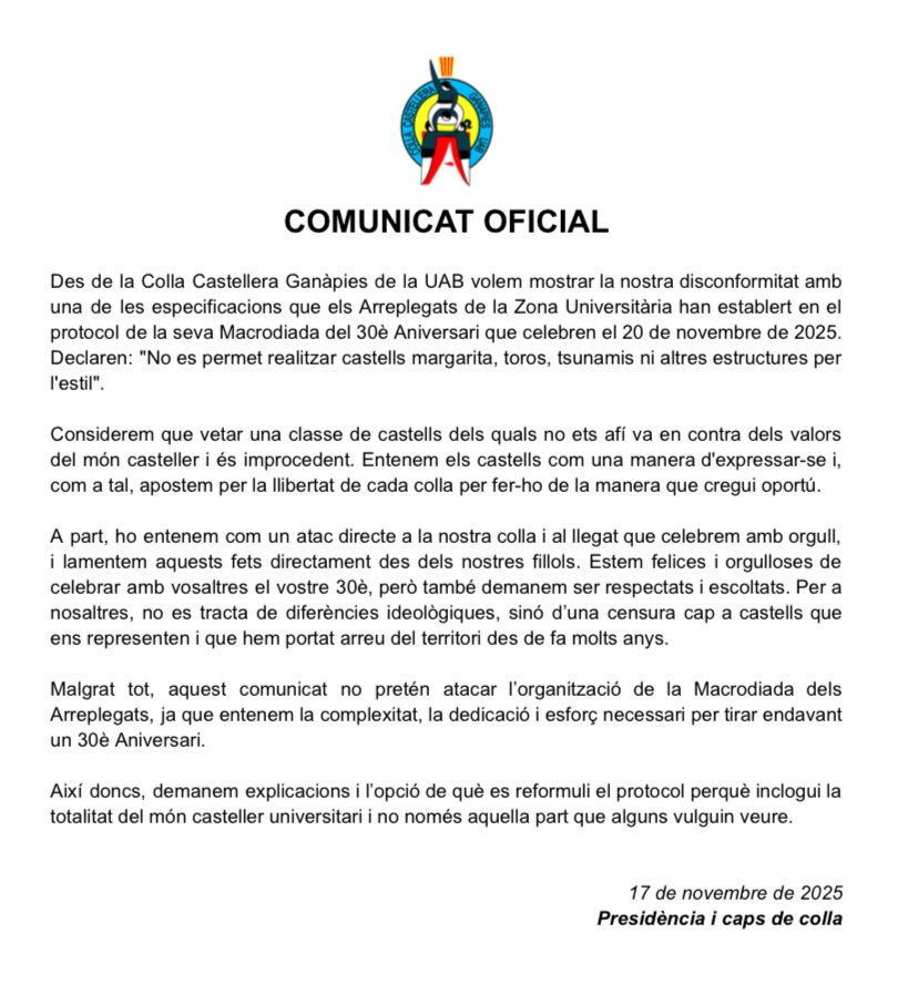 Ganàpies de la UAB (@ganapies) on Twitter photo 