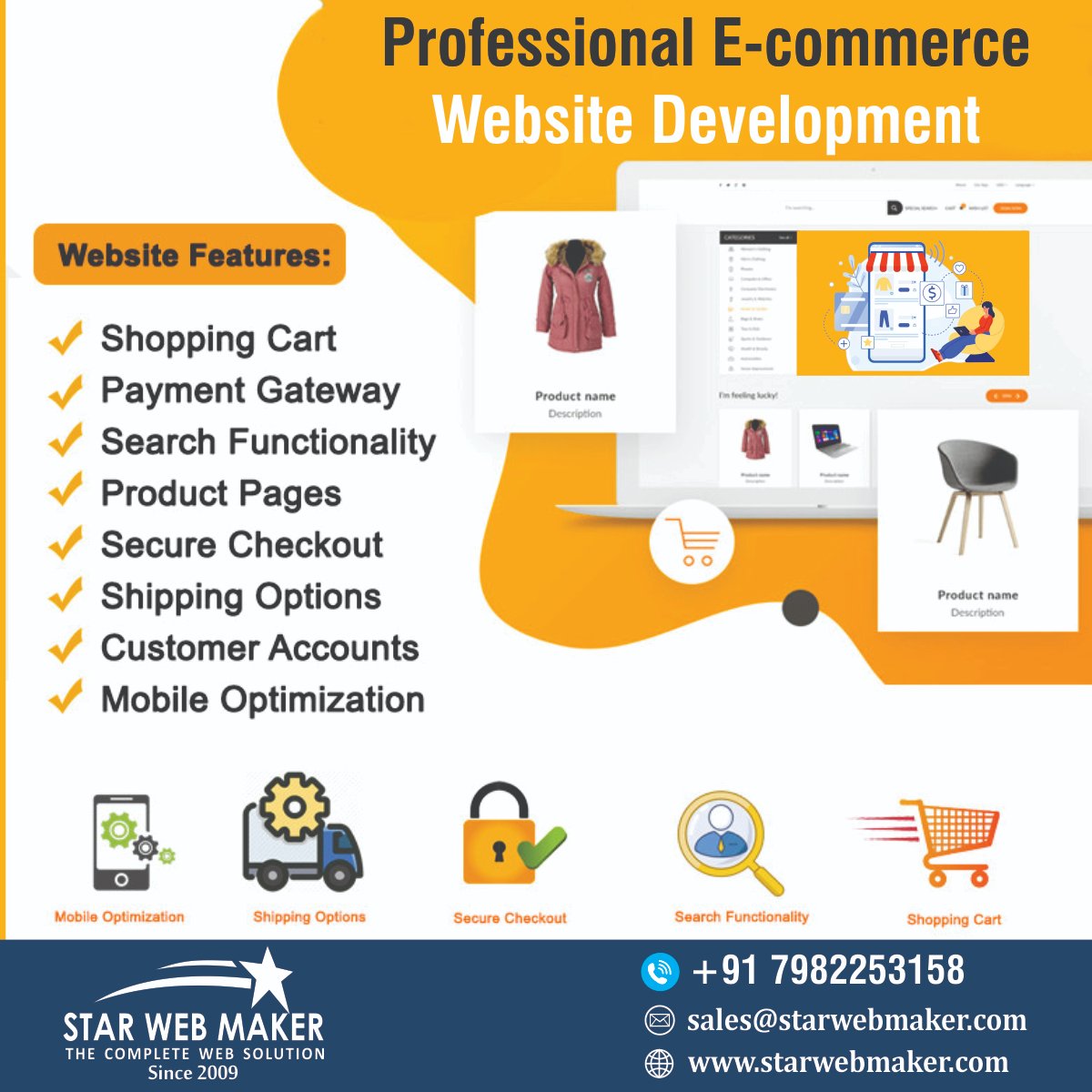 StarWebMaker2's tweet image. Do you want to go online with your business? Your go-to source for expert E-Commerce website construction is #StarWebMaker. We build robust, safe, and easy-to-use online storefronts that will increase your clientele and revenue. 
starwebmaker.com/E-Commerce.html
#ecommercewebsite