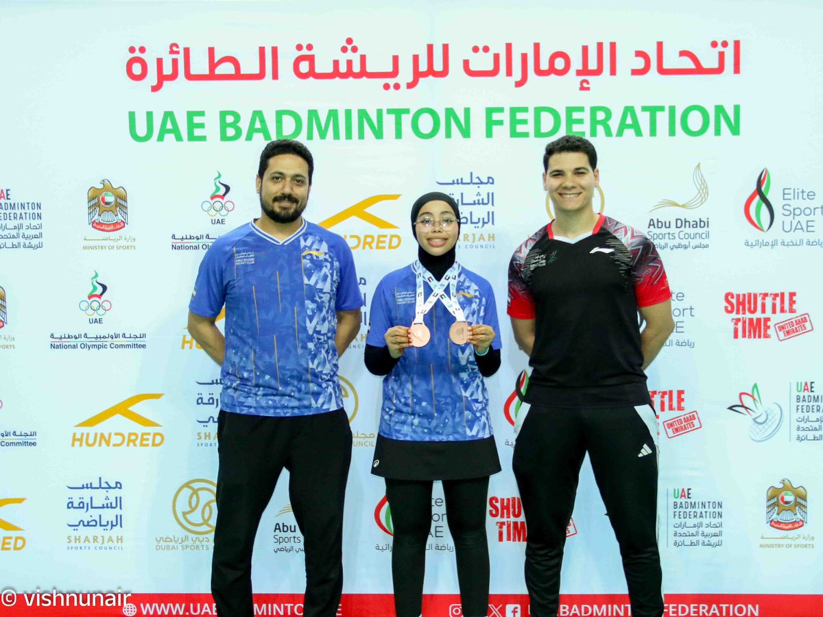 abudhabirc's tweet photo. أبوظبي لألعاب المضرب يحقق حضورًا مميزًا في بطولة الدولة الرابعة للريشة الطائرة، التي أقيمت يومي 15 و16 نوفمبر 2025 في مجمع زايد الرياضي بالفجيرة بمشاركة 120 لاعبًا ولاعبة. وتمكن لاعبو النادي من اعتلاء منصة التتويج بحصيلة بلغت 8 ميداليات، بواقع ذهبيتين وفضية واحدة و5 برونزيات🏸. https://t.co/eao7Tsr2RX