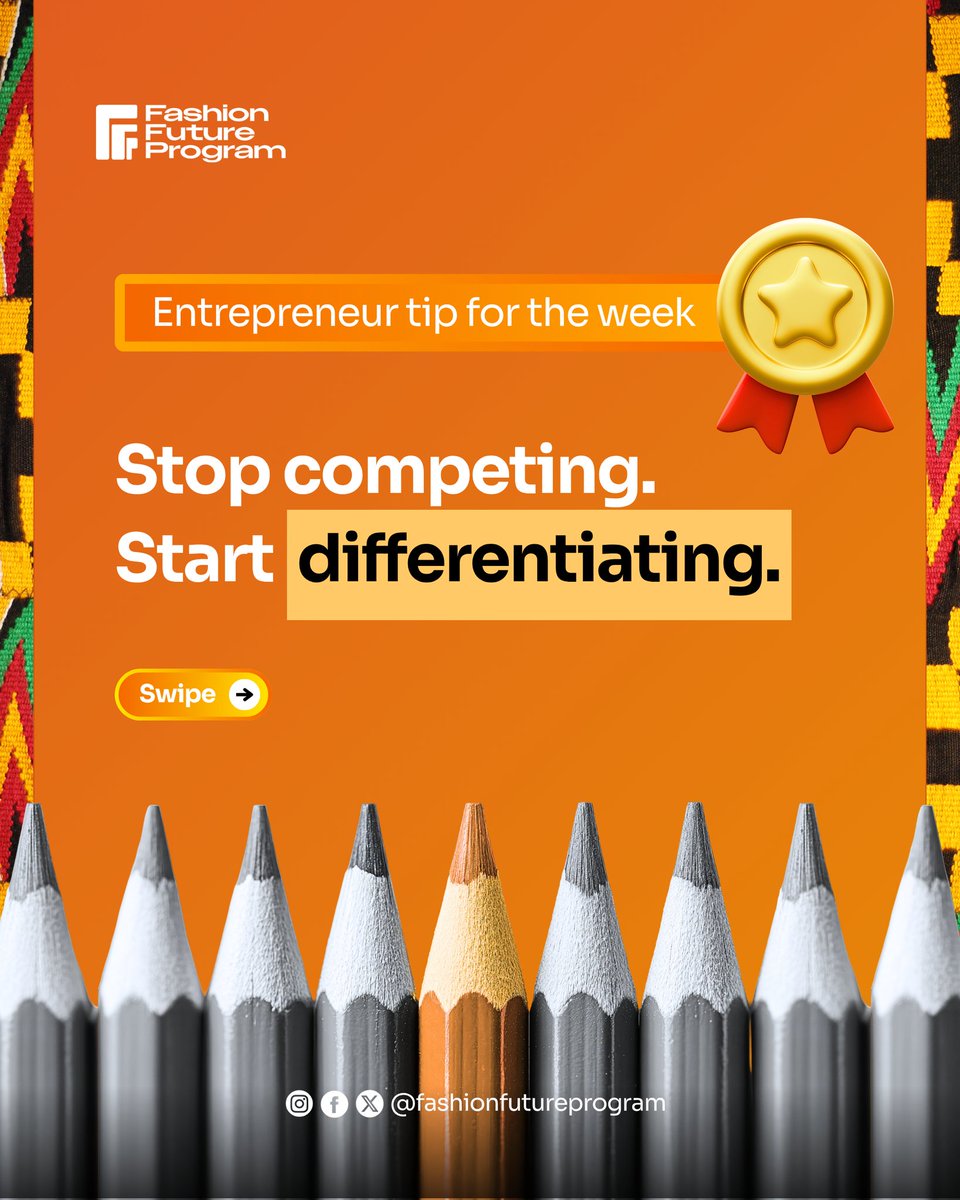 fashionfuturep's tweet image. Stop competing. Start standing out.
Someone will always be cheaper but no one can be you.
What makes your brand different? 

#EntrepreneurTips #FashionFutureProgram #MadeForTheFuture #BrandIdentity #CreativeBusiness