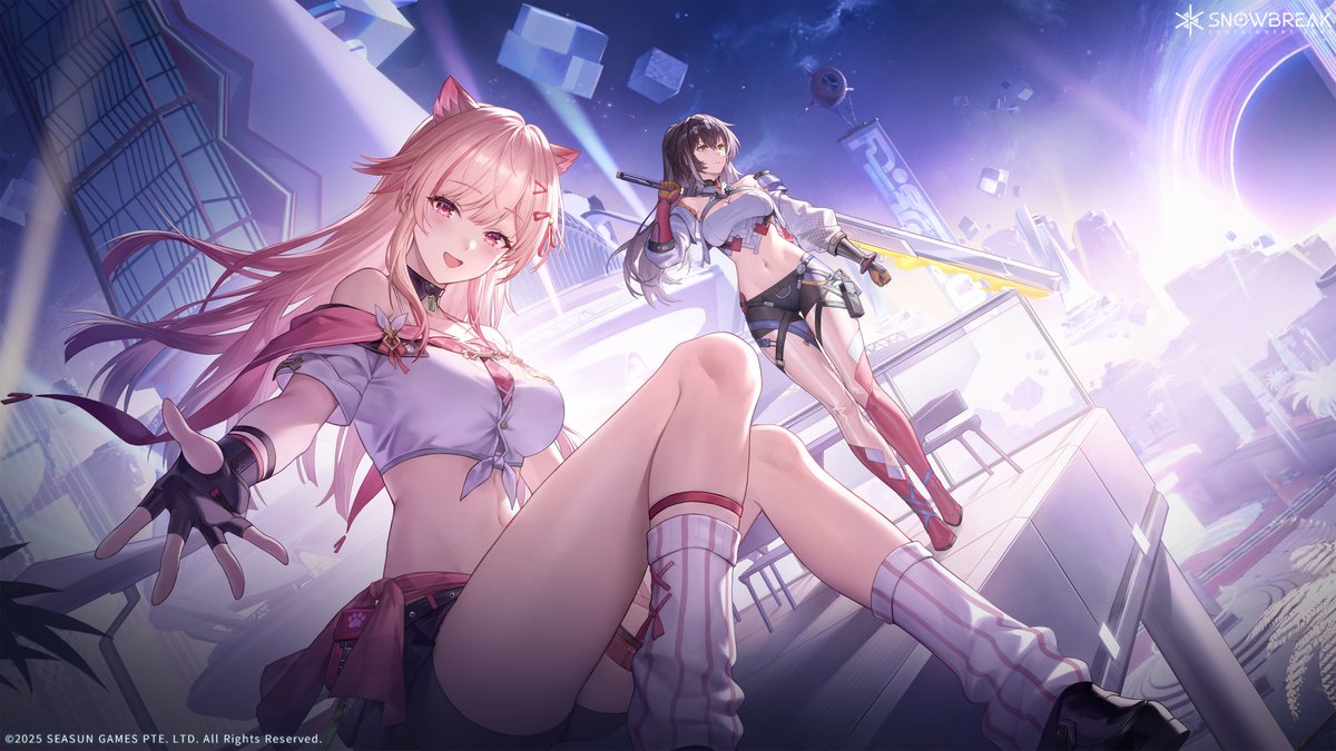 SnowbreakEN's tweet image. [Wallpaper Giveaway — Celestial Reverie]

Starlight and shimmer pulse in rhythm with a racing heartbeat, tracing romantic paths across the sky. The girls hold tightly to the hands of their beloved, crossing the heavens for that love.

Google Drive: bit.ly/4r3vVQJ…