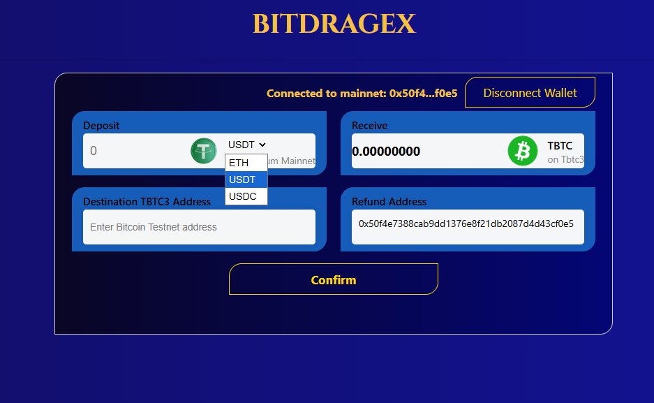 bitdragex's tweet image. We’re excited to announce that you can now swap #TBTC for USDT or USDC on the Ethereum and BNB chains. 🔥
We continue expanding the #BitcoinTestnet market. Use BitDragex — fast, simple, and user-friendly.
Don’t stay out of the explosion that’s coming. 🚀#BitcoinTestnet3 #tbtc3…