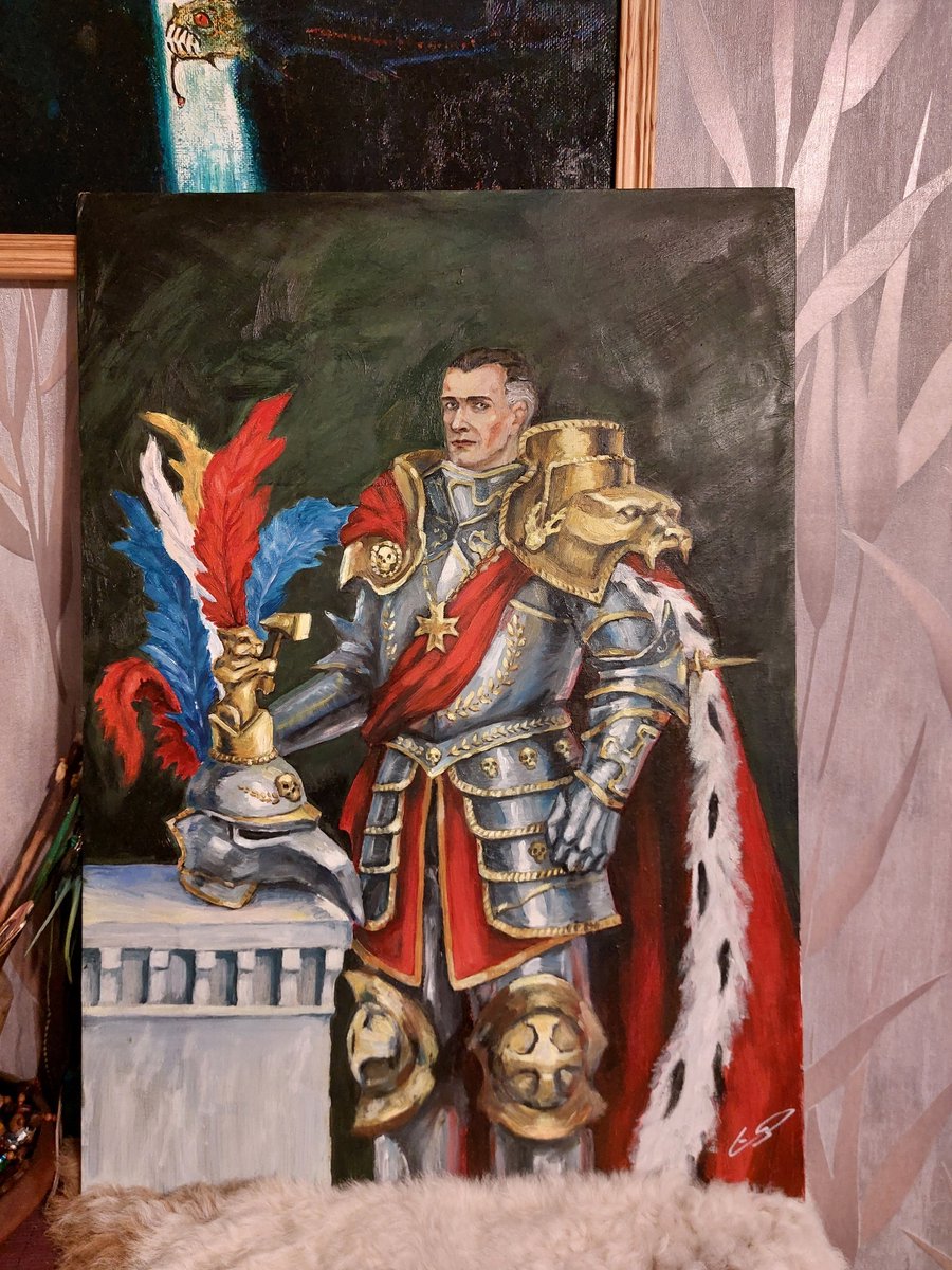 Now that's what I call a painting! A truly awesome, traditional-looking portrayal of our glorious Emperor, Karl Franz I Holswig-Schliestein!🔨

I wouldn't mind hanging this piece on my wall. I'm a complete sucker for traditional art portraying fictional characters.
#WarhammerArt