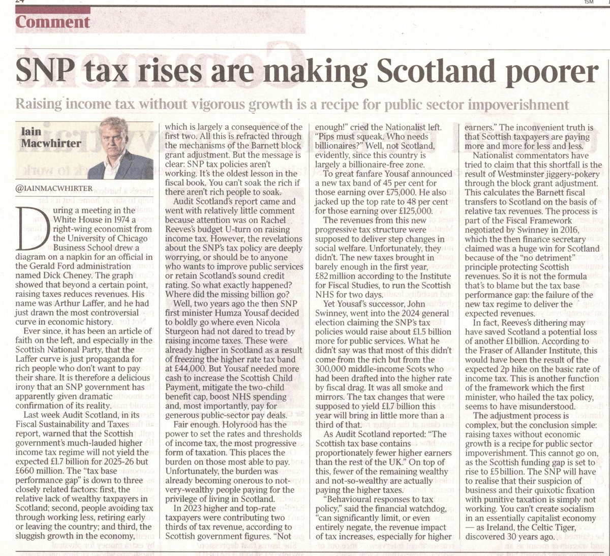 AgentP22's tweet image. Scotland isn’t getting poorer by accident — the SNP’s tax-heavy agenda is driving talent out, shrinking the tax base, and starving public services. Higher taxes + weak growth is slow-motion economic self-sabotage. 

How much more damage before they change course?