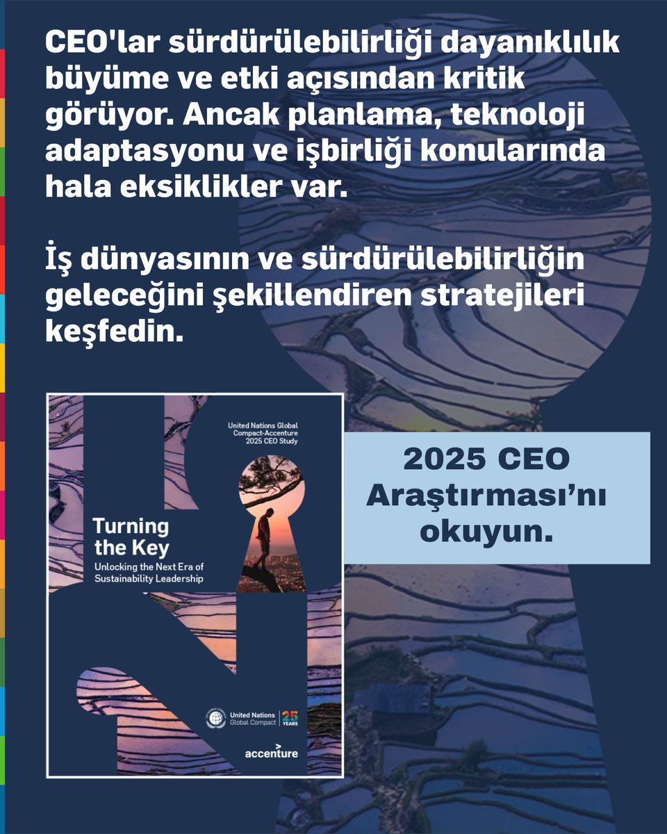 CEO'ların %88'i sürdürülebilirliğin iş sonuçlarına katkısının bugün her zamankinden daha güçlü olduğuna inanıyor. 2025 CEO Araştırması’nın temel bulgularını ve kurumsal sürdürülebilirliği ileri taşımak için uygulanabilir stratejileri keşfedin.
bit.ly/49ohVuB