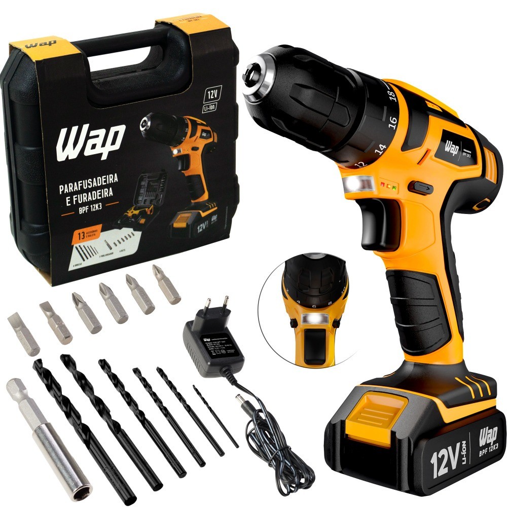ToNoPrecinho's tweet photo. 🔩 Potência e praticidade no seu dia a dia!  

Furadeira/Parafusadeira 12V WAP com kit completo de brocas e bits — leve, versátil e sem fio. ⚡🧰  

💸 R$ 124,90  

🛒 Confira aqui: https://t.co/4742hEzdBv https://t.co/MMw2o57Opc