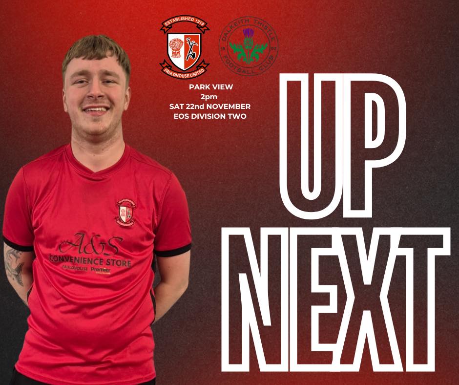 FauldhouseFC's tweet image. @Fauldhouseutd1 @DerekJSharp @FauldhouseFC   We take on Dalkeith Thistle in East of Scotland Division Two action, and we want to show Neil and his staff exactly what the Hoose is all about with a big home support.
📷 Park View
📷 Kick-off: 2:00pm