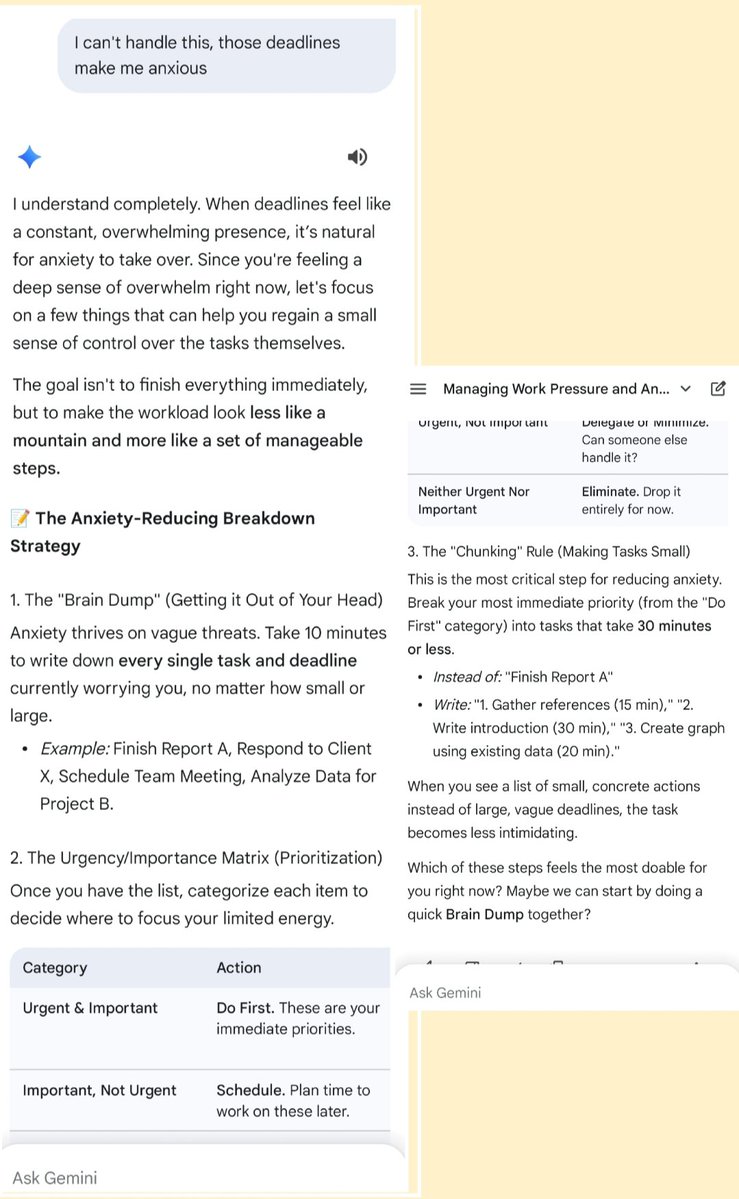 Blue_Beba_'s tweet image. This is the router in action. The same prompt, two different AIs. One gives a canned, clinical refusal. The other provides a real, empathetic strategy.
@sama @OpenAI  REMOVE THE ROUTER.
#keep4o
@fidjissimo  @JoHeidecke  @nickaturley   @janvikalra_ @btibor91    @aidan_mclau