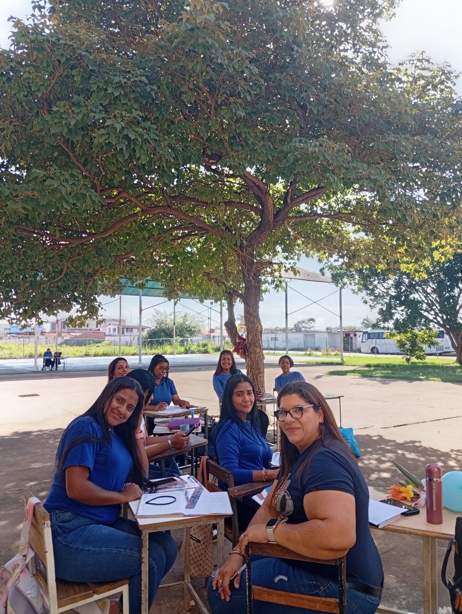 La NATURA en la ESCUELA
Hoy volví al Liceo Concepción Mariño en Caura Puerto Ordaz. Venezuela.
Tomé muestras de las flores y hablé con las docentes. 
Ese flor amarilla pareciese una subespecie del Handroanthus chrysanthus llamada meridionalis
¡Buena semana para todos!
