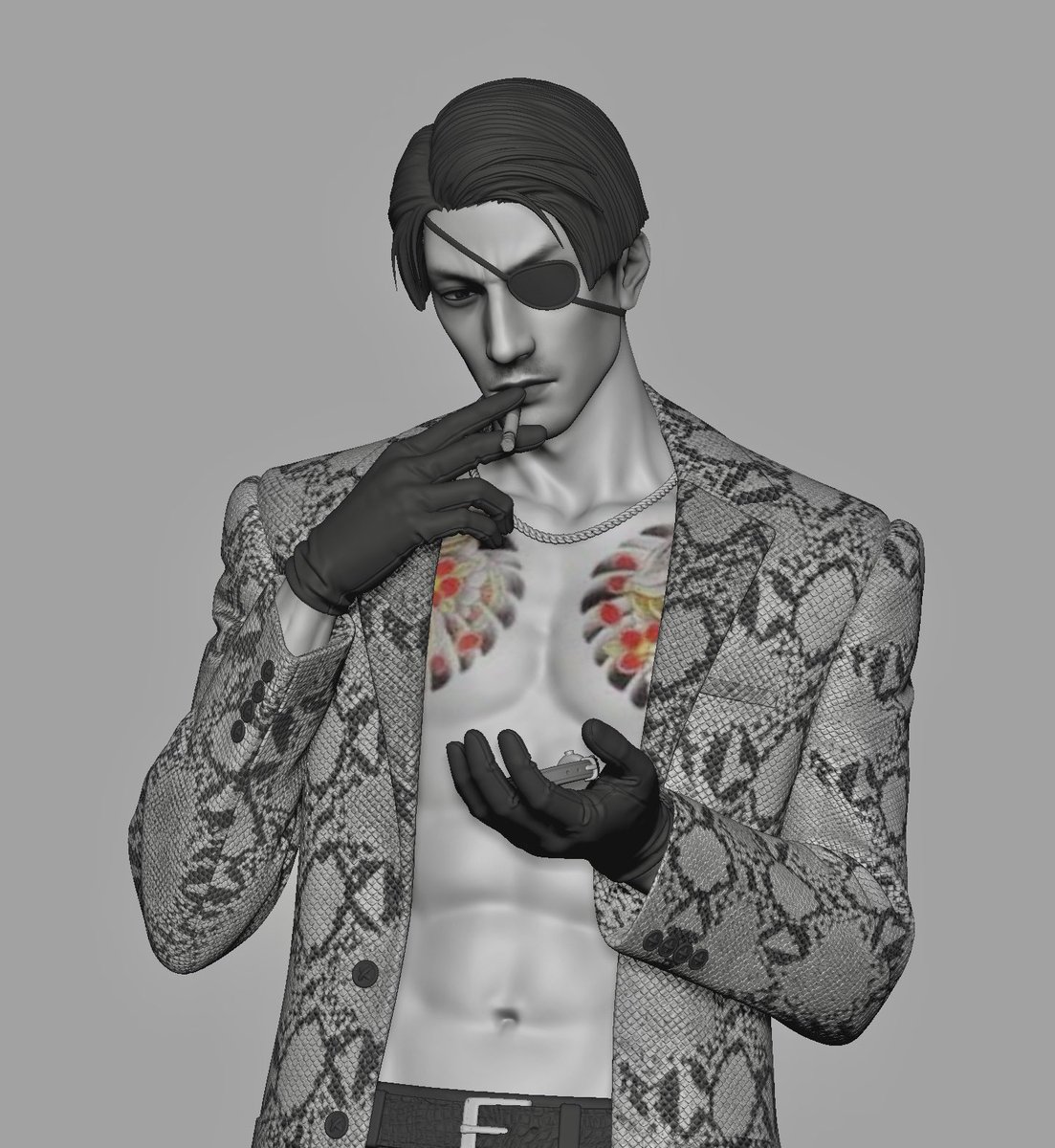 最近龍が如くにハマってる
これは前に作った真島の兄さん