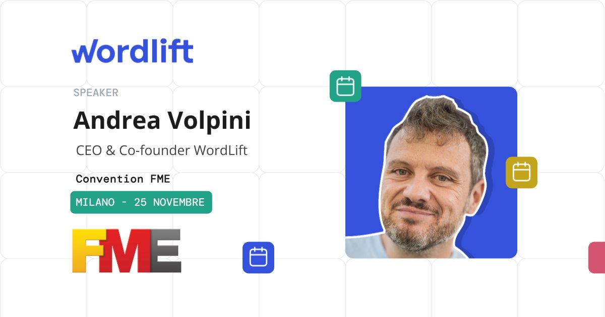 wordliftit's tweet image. 🧠 L’IA sceglie i prodotti più “visibili” e meglio strutturati.
Vuoi che scelga i tuoi?
Alla #ConventionFME Andrea Volpini racconterà il caso Pro Wire and Cable e come il knowledge graph cambia le ricerche basate sull’IA.
#AI #KnowledgeGraph #FME2025