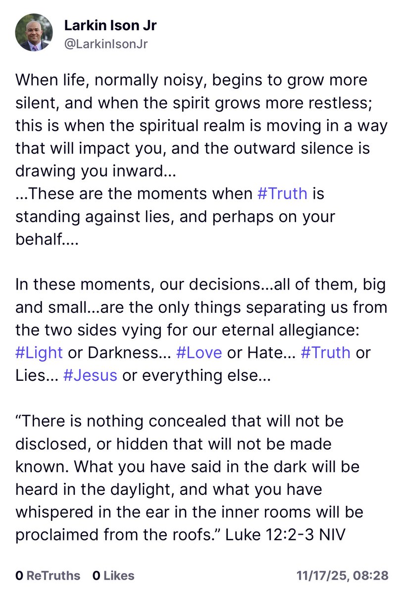LarkinIsonJr's tweet photo. “I tell you, my friends, do not be afraid of those who kill the body and after that can do no more. But I will show you whom you should fear: Fear him who, after your body has been killed, has authority to throw you into hell. Yes, I tell you, fear him.” - Luke 12:4-5 NIV
#Jesus https://t.co/idRzsnR9SW